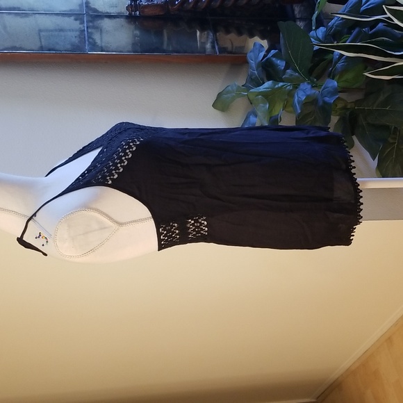 Topshop Sheer Black Top Knit V Neck Romper Sexy See Through Cheeky - Picture 9 of 12